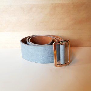 Lulu's Vegan Leather Chic Effect Grey Belt Gold